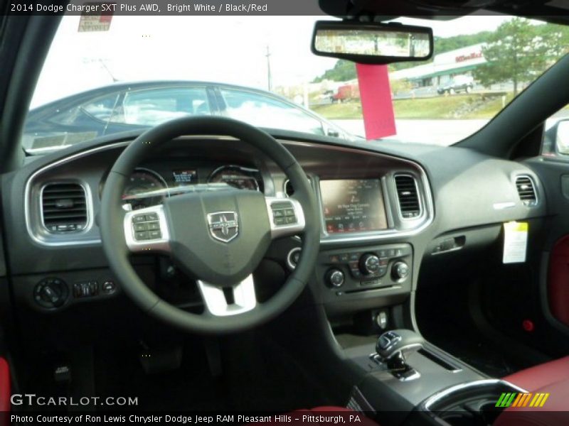 Bright White / Black/Red 2014 Dodge Charger SXT Plus AWD