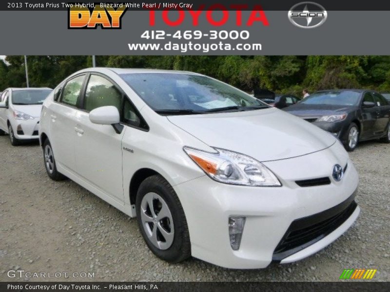 Blizzard White Pearl / Misty Gray 2013 Toyota Prius Two Hybrid