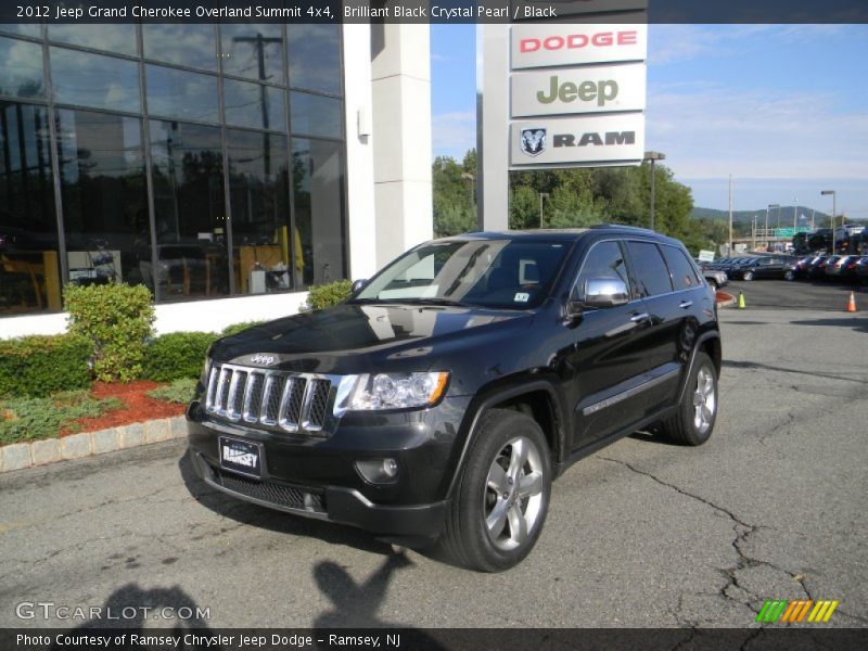 Brilliant Black Crystal Pearl / Black 2012 Jeep Grand Cherokee Overland Summit 4x4