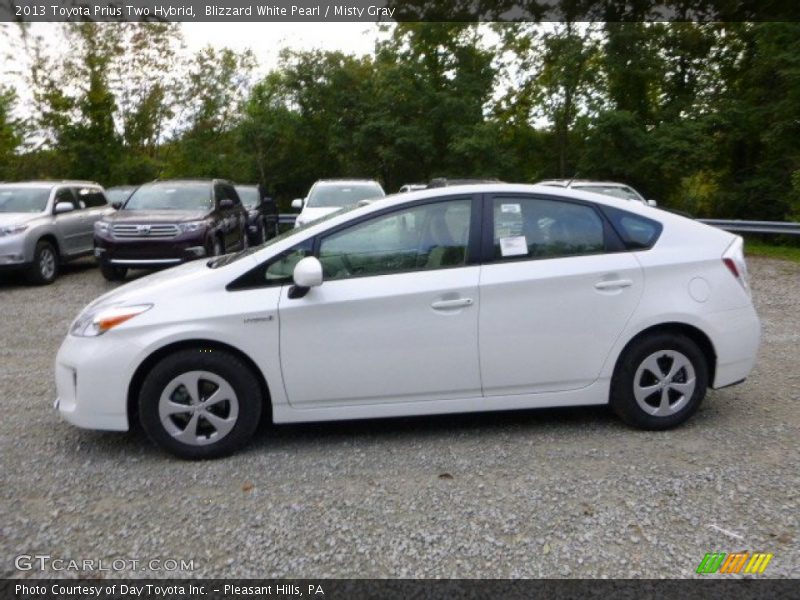 Blizzard White Pearl / Misty Gray 2013 Toyota Prius Two Hybrid