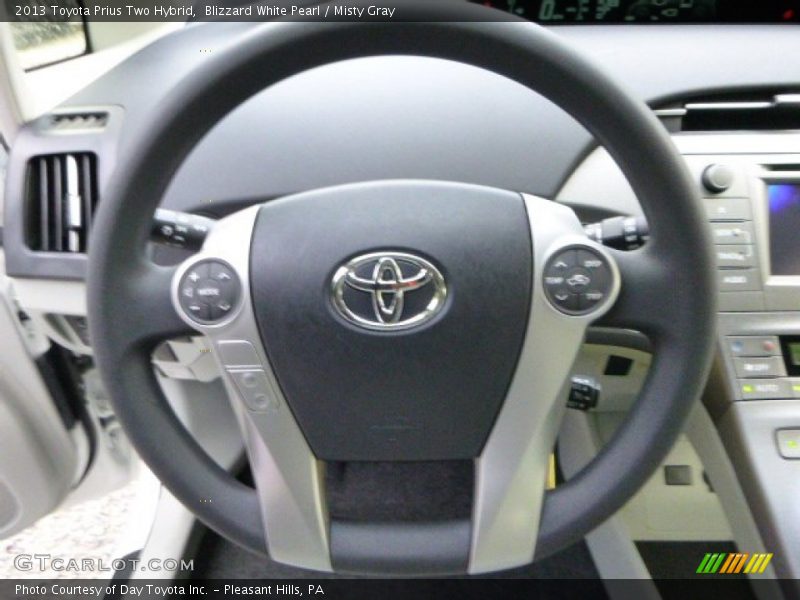 Blizzard White Pearl / Misty Gray 2013 Toyota Prius Two Hybrid