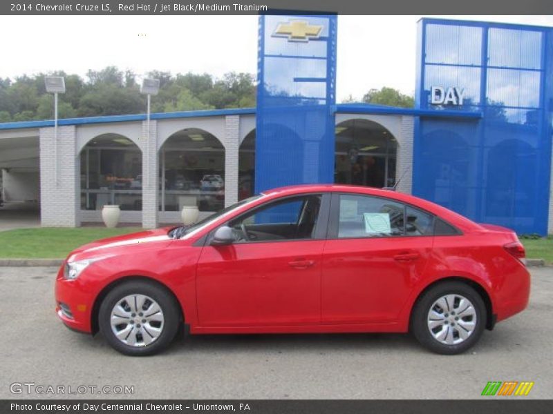 Red Hot / Jet Black/Medium Titanium 2014 Chevrolet Cruze LS