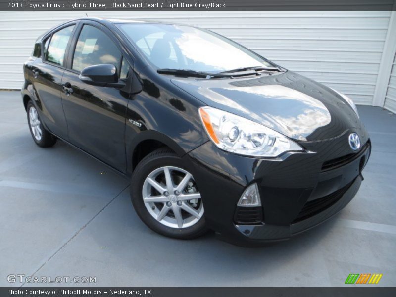 Black Sand Pearl / Light Blue Gray/Black 2013 Toyota Prius c Hybrid Three