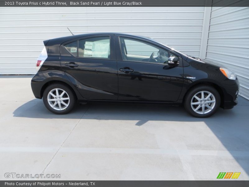 Black Sand Pearl / Light Blue Gray/Black 2013 Toyota Prius c Hybrid Three