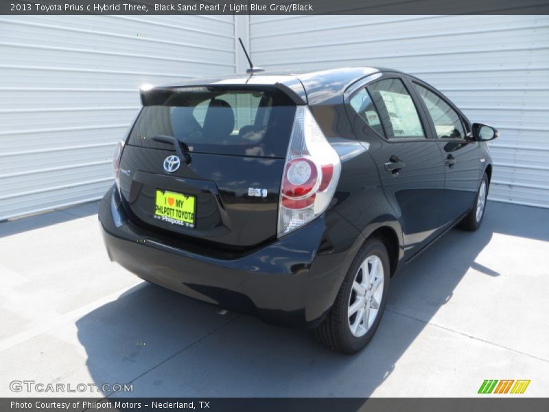 Black Sand Pearl / Light Blue Gray/Black 2013 Toyota Prius c Hybrid Three