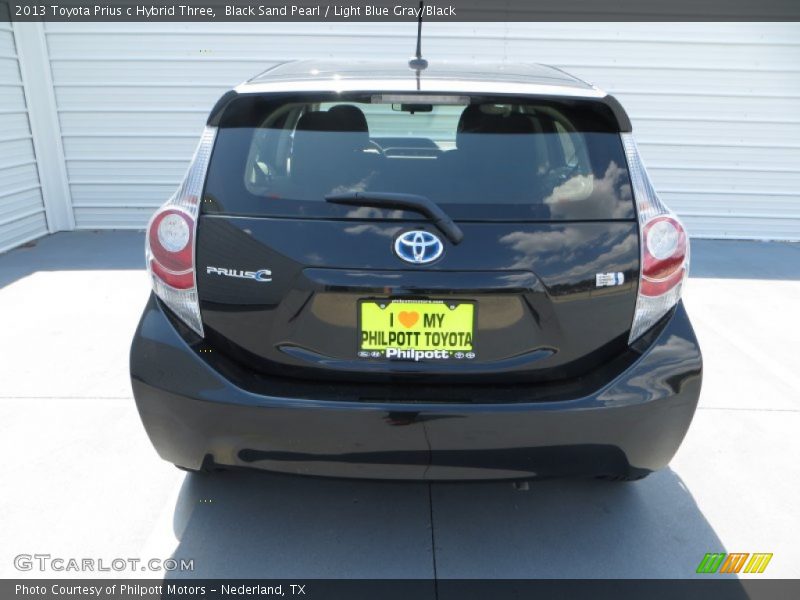 Black Sand Pearl / Light Blue Gray/Black 2013 Toyota Prius c Hybrid Three