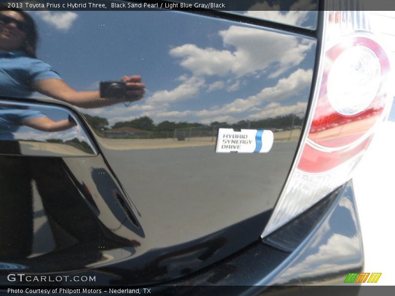 Black Sand Pearl / Light Blue Gray/Black 2013 Toyota Prius c Hybrid Three