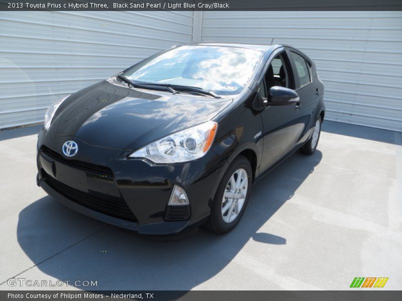 Black Sand Pearl / Light Blue Gray/Black 2013 Toyota Prius c Hybrid Three