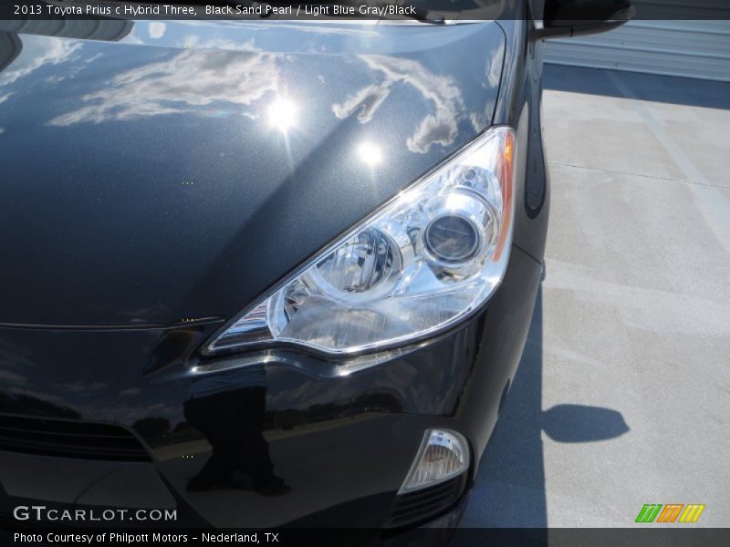 Black Sand Pearl / Light Blue Gray/Black 2013 Toyota Prius c Hybrid Three