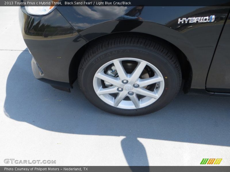 Black Sand Pearl / Light Blue Gray/Black 2013 Toyota Prius c Hybrid Three