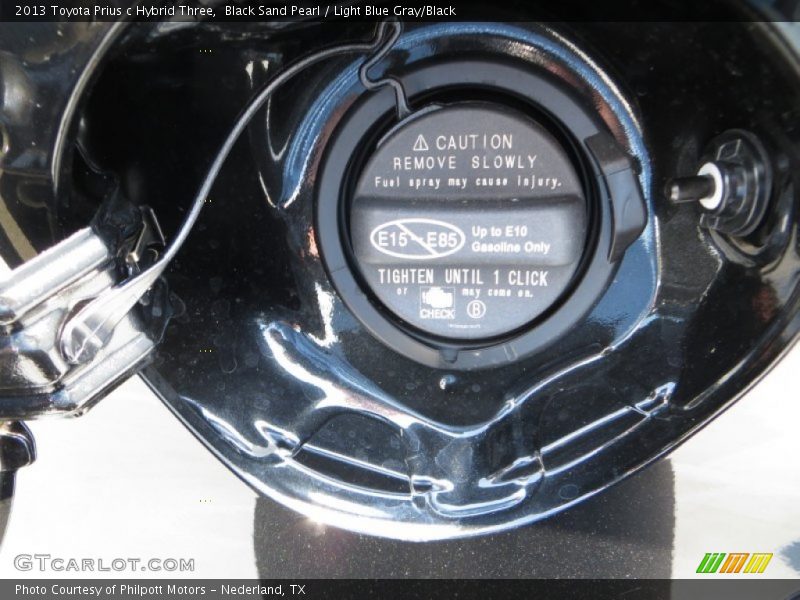 Black Sand Pearl / Light Blue Gray/Black 2013 Toyota Prius c Hybrid Three