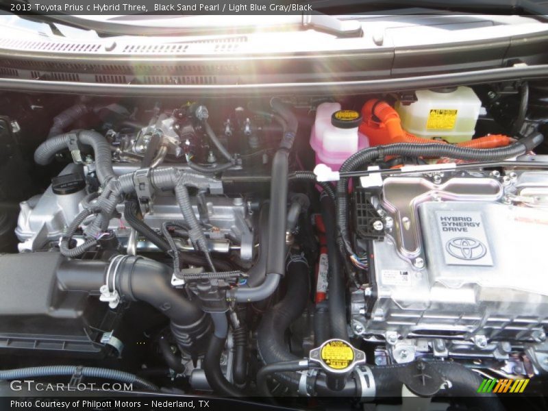 Black Sand Pearl / Light Blue Gray/Black 2013 Toyota Prius c Hybrid Three