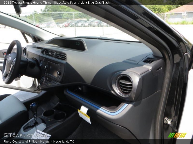 Black Sand Pearl / Light Blue Gray/Black 2013 Toyota Prius c Hybrid Three