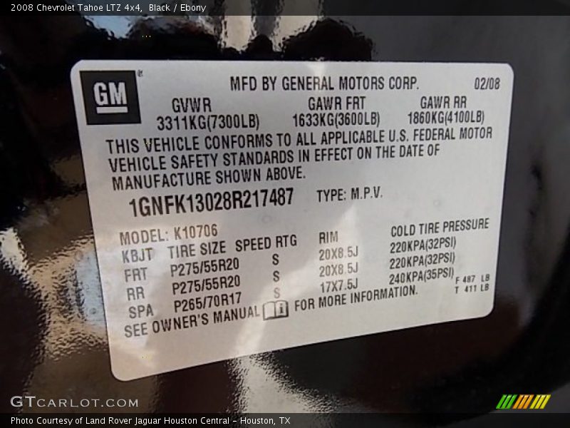 Black / Ebony 2008 Chevrolet Tahoe LTZ 4x4