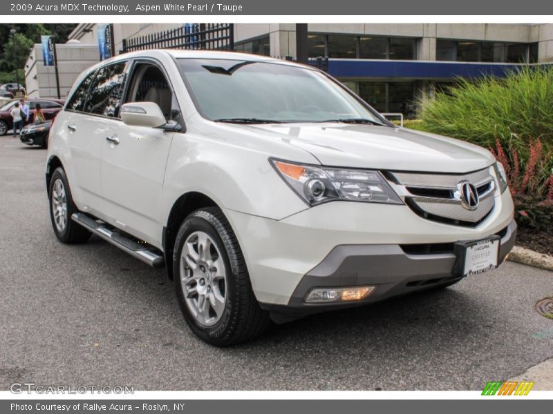 Aspen White Pearl / Taupe 2009 Acura MDX Technology