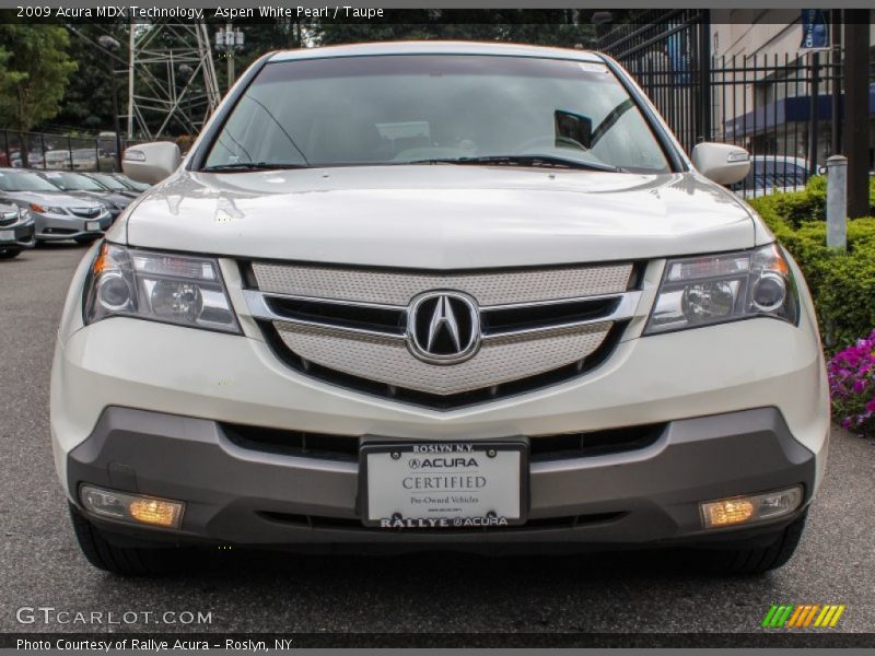 Aspen White Pearl / Taupe 2009 Acura MDX Technology