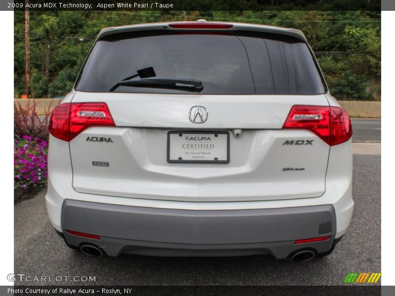 Aspen White Pearl / Taupe 2009 Acura MDX Technology