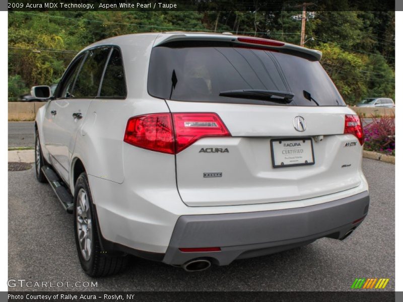 Aspen White Pearl / Taupe 2009 Acura MDX Technology
