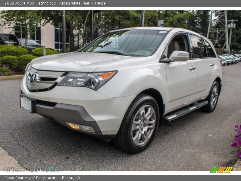 Aspen White Pearl / Taupe 2009 Acura MDX Technology