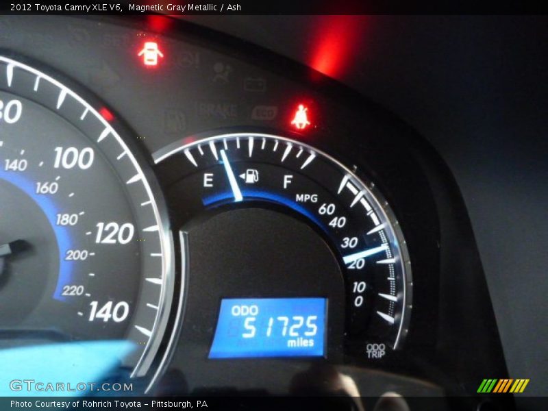 Magnetic Gray Metallic / Ash 2012 Toyota Camry XLE V6