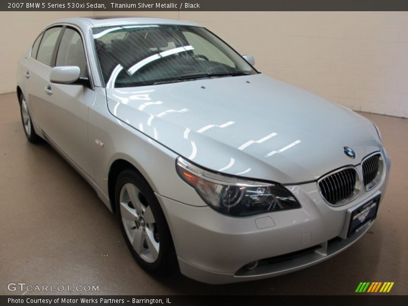 Titanium Silver Metallic / Black 2007 BMW 5 Series 530xi Sedan