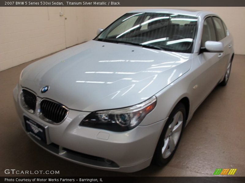 Titanium Silver Metallic / Black 2007 BMW 5 Series 530xi Sedan