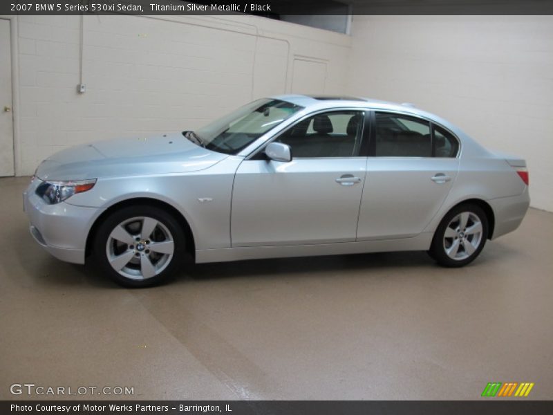 Titanium Silver Metallic / Black 2007 BMW 5 Series 530xi Sedan