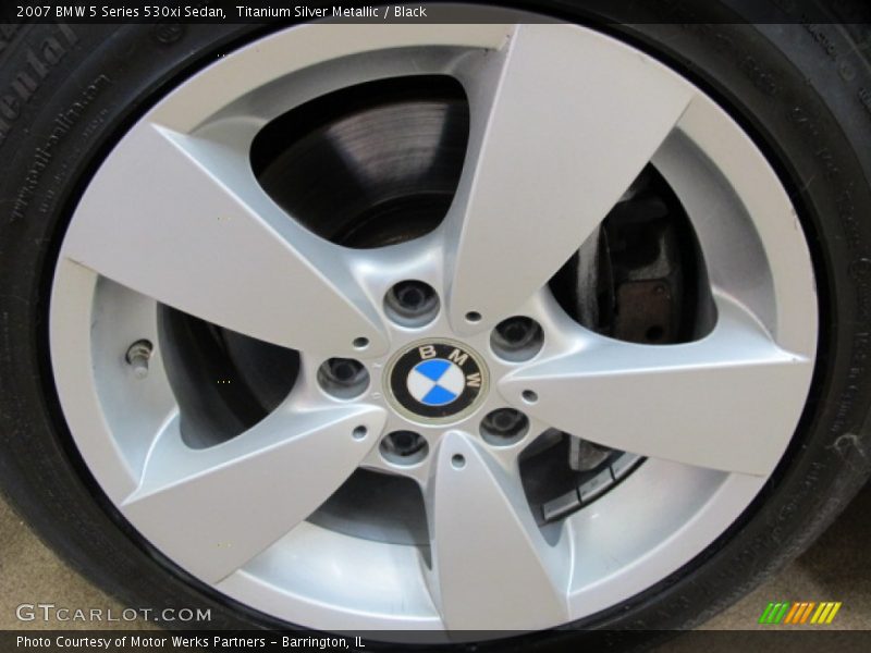 Titanium Silver Metallic / Black 2007 BMW 5 Series 530xi Sedan