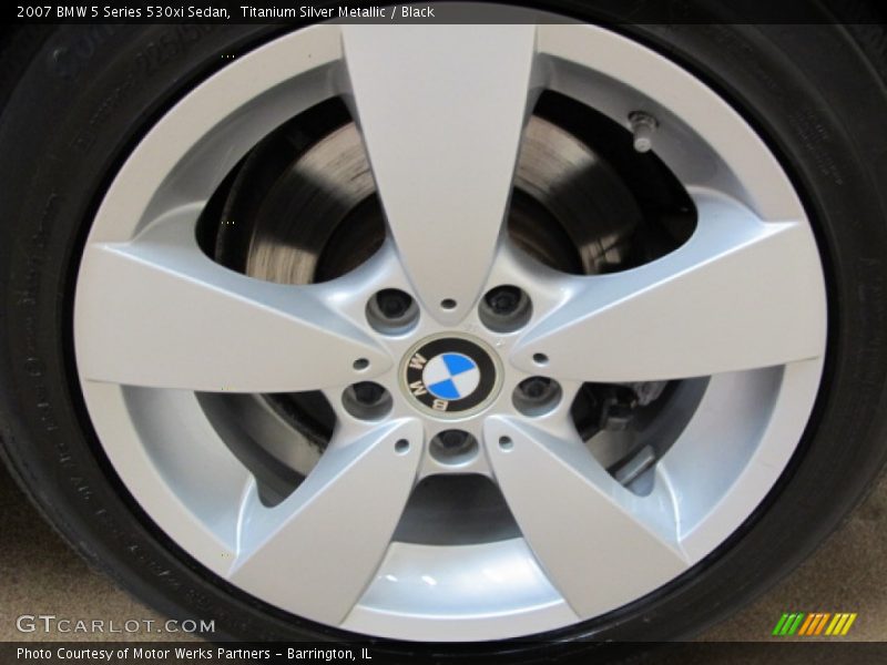 Titanium Silver Metallic / Black 2007 BMW 5 Series 530xi Sedan