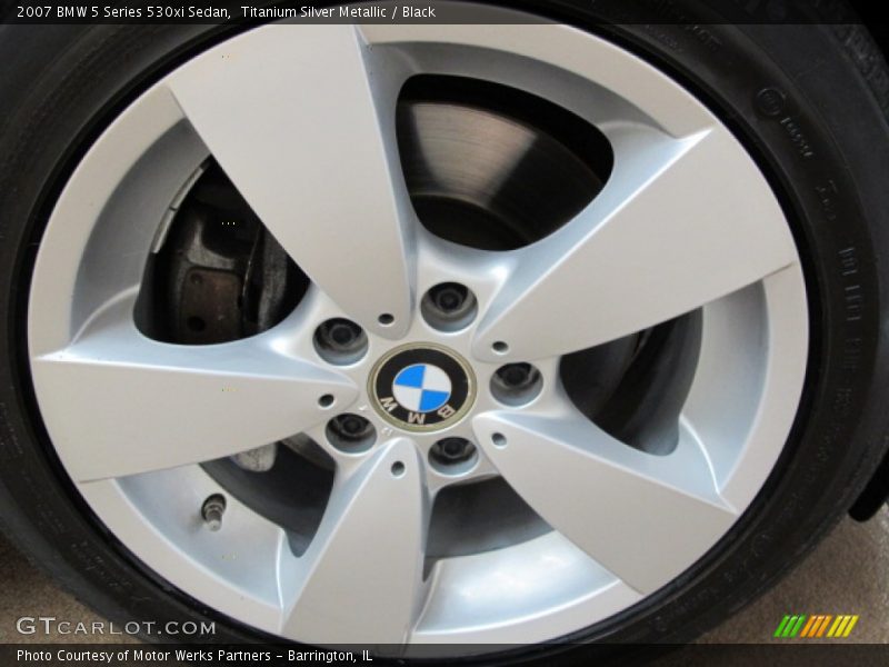Titanium Silver Metallic / Black 2007 BMW 5 Series 530xi Sedan