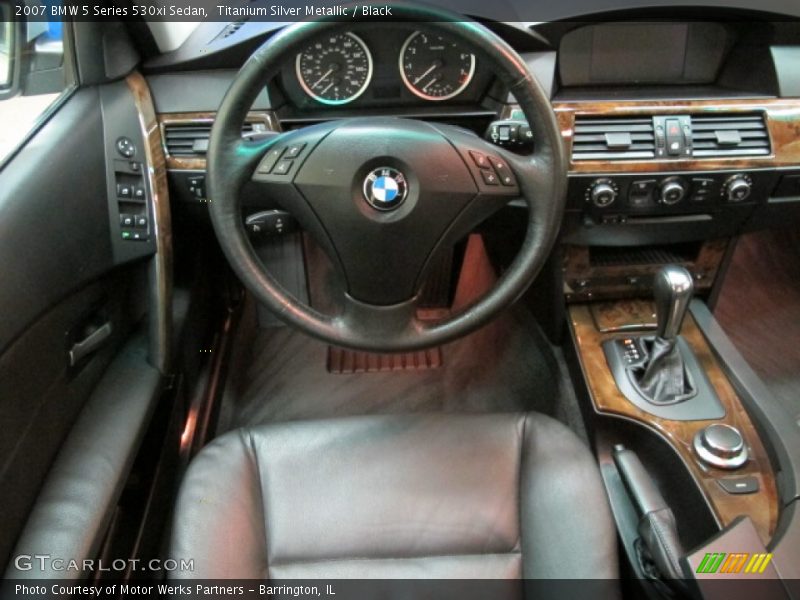 Titanium Silver Metallic / Black 2007 BMW 5 Series 530xi Sedan