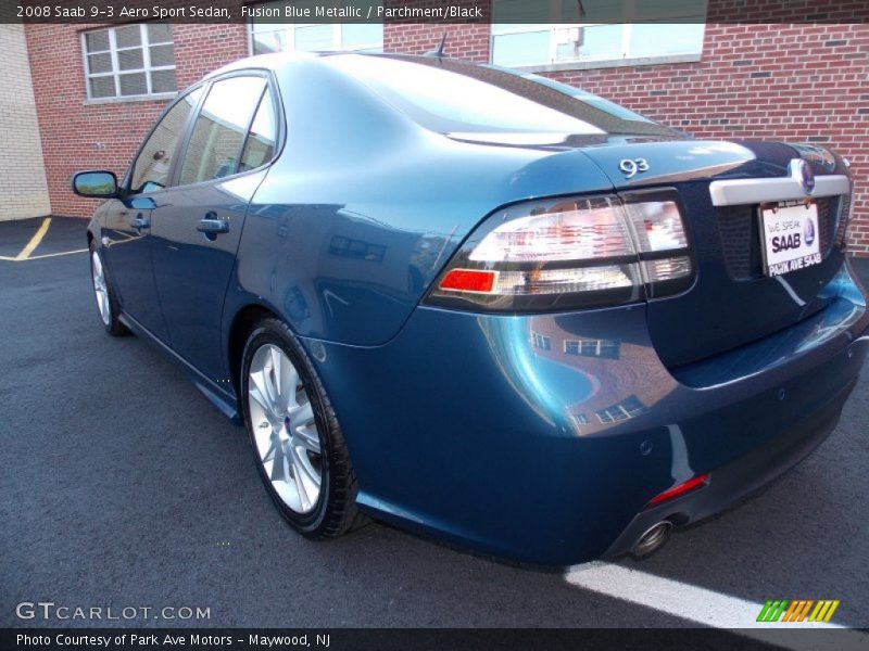 Fusion Blue Metallic / Parchment/Black 2008 Saab 9-3 Aero Sport Sedan