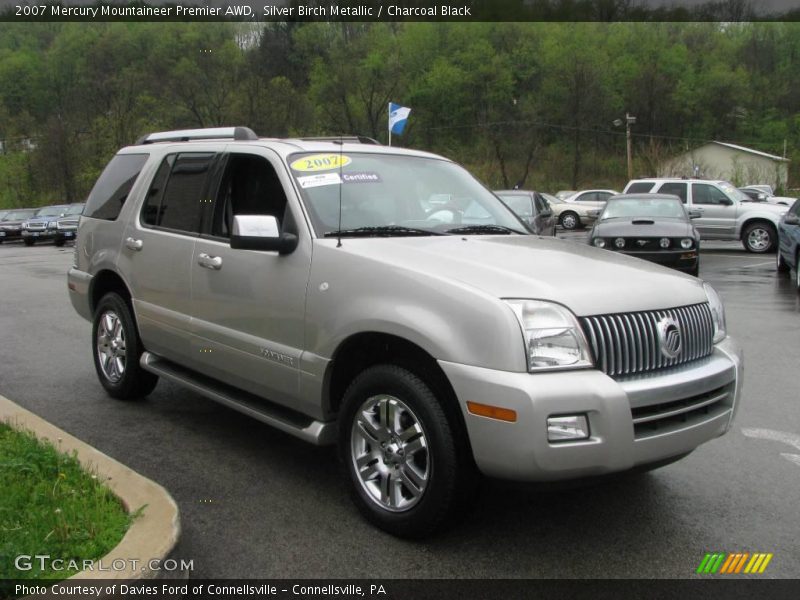 Silver Birch Metallic / Charcoal Black 2007 Mercury Mountaineer Premier AWD