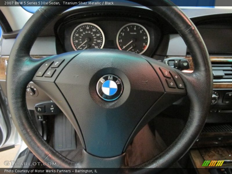 Titanium Silver Metallic / Black 2007 BMW 5 Series 530xi Sedan