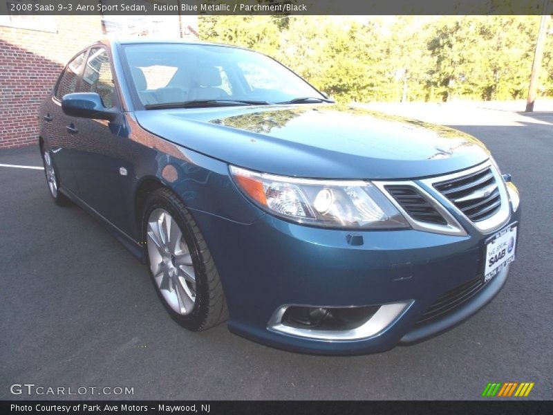 Fusion Blue Metallic / Parchment/Black 2008 Saab 9-3 Aero Sport Sedan