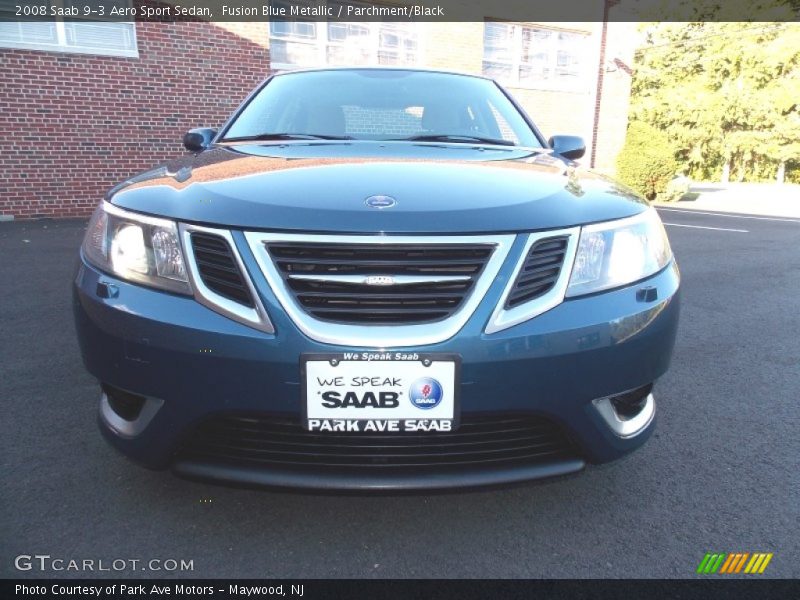 Fusion Blue Metallic / Parchment/Black 2008 Saab 9-3 Aero Sport Sedan