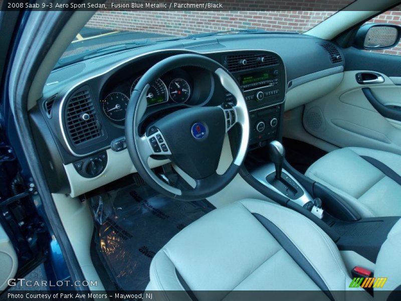 Fusion Blue Metallic / Parchment/Black 2008 Saab 9-3 Aero Sport Sedan