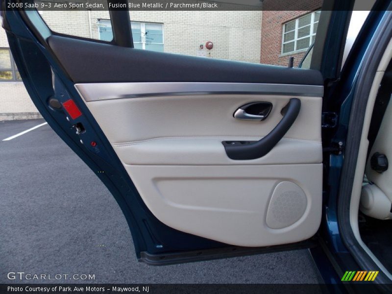 Fusion Blue Metallic / Parchment/Black 2008 Saab 9-3 Aero Sport Sedan