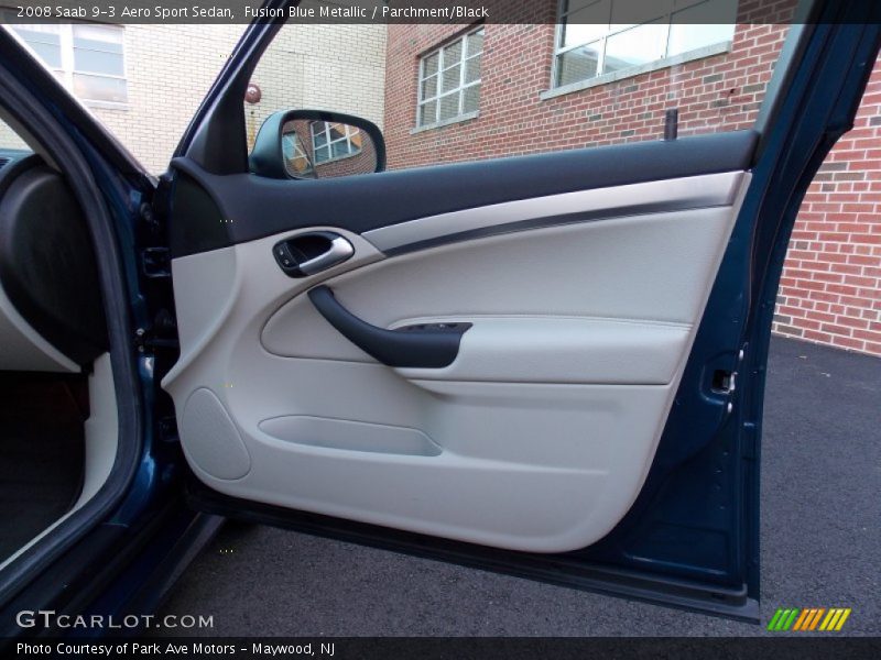 Fusion Blue Metallic / Parchment/Black 2008 Saab 9-3 Aero Sport Sedan