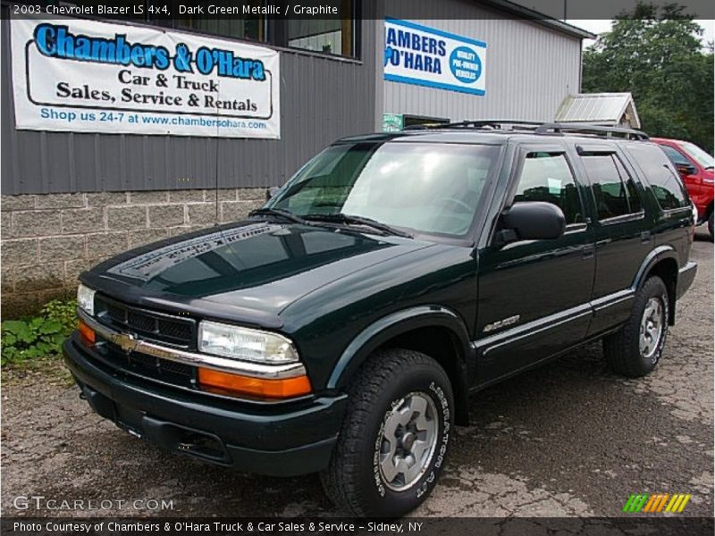 Dark Green Metallic / Graphite 2003 Chevrolet Blazer LS 4x4