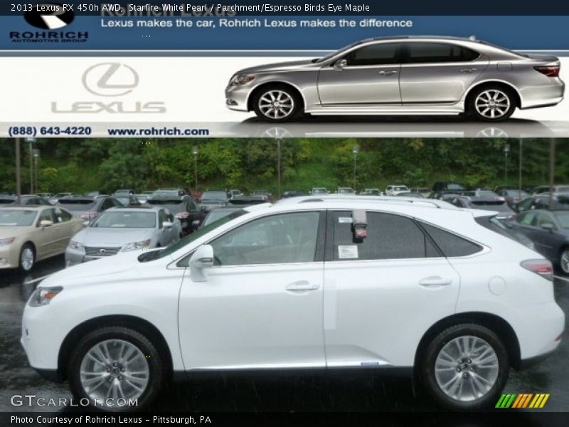 Starfire White Pearl / Parchment/Espresso Birds Eye Maple 2013 Lexus RX 450h AWD