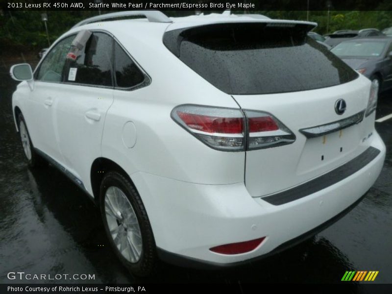 Starfire White Pearl / Parchment/Espresso Birds Eye Maple 2013 Lexus RX 450h AWD