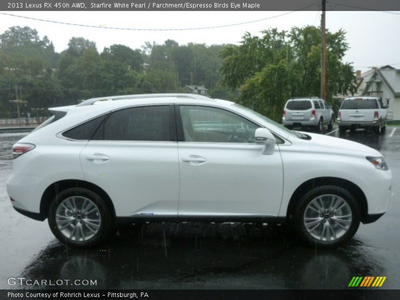 Starfire White Pearl / Parchment/Espresso Birds Eye Maple 2013 Lexus RX 450h AWD