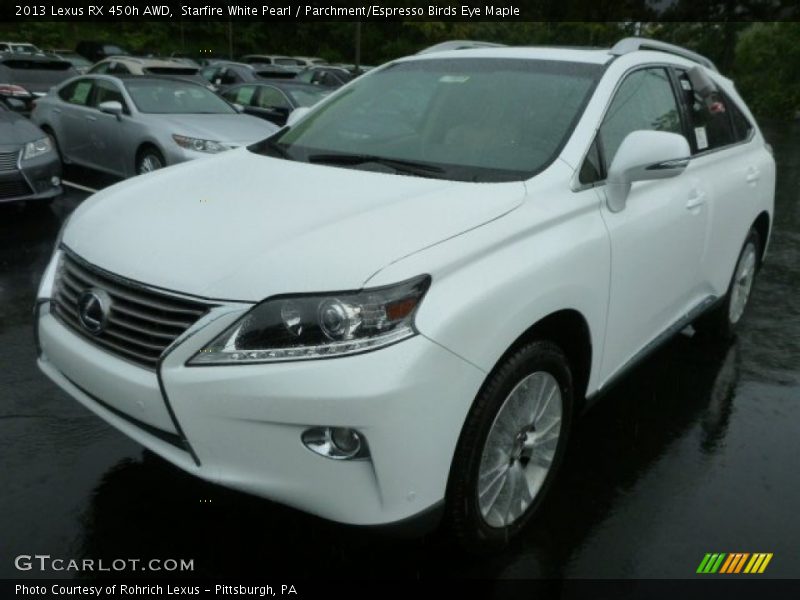 Starfire White Pearl / Parchment/Espresso Birds Eye Maple 2013 Lexus RX 450h AWD