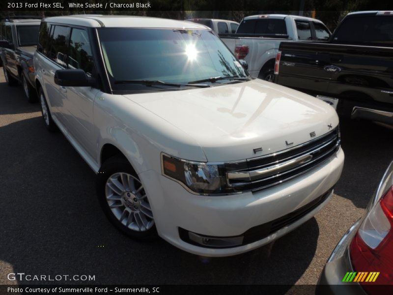White Suede / Charcoal Black 2013 Ford Flex SEL