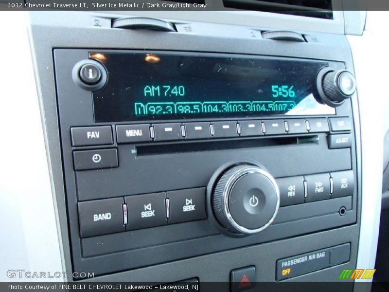 Silver Ice Metallic / Dark Gray/Light Gray 2012 Chevrolet Traverse LT