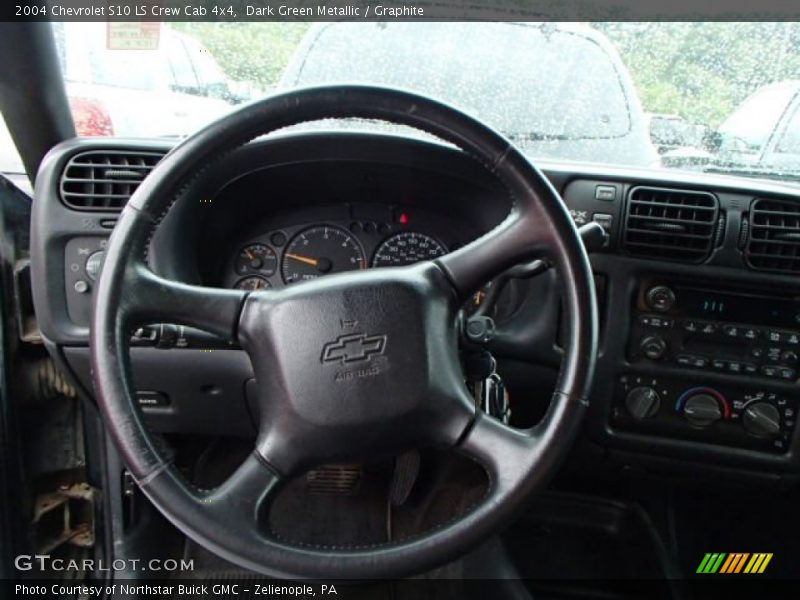 Dark Green Metallic / Graphite 2004 Chevrolet S10 LS Crew Cab 4x4