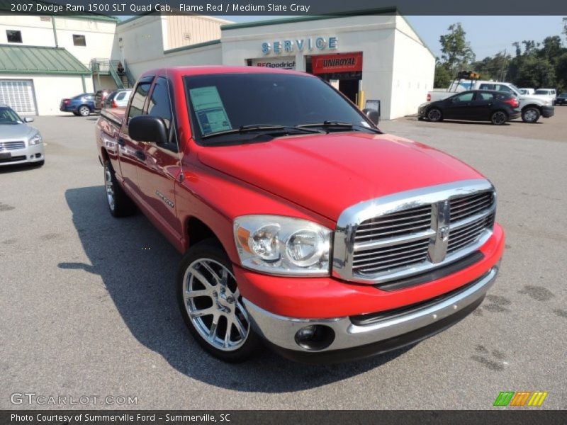 Flame Red / Medium Slate Gray 2007 Dodge Ram 1500 SLT Quad Cab