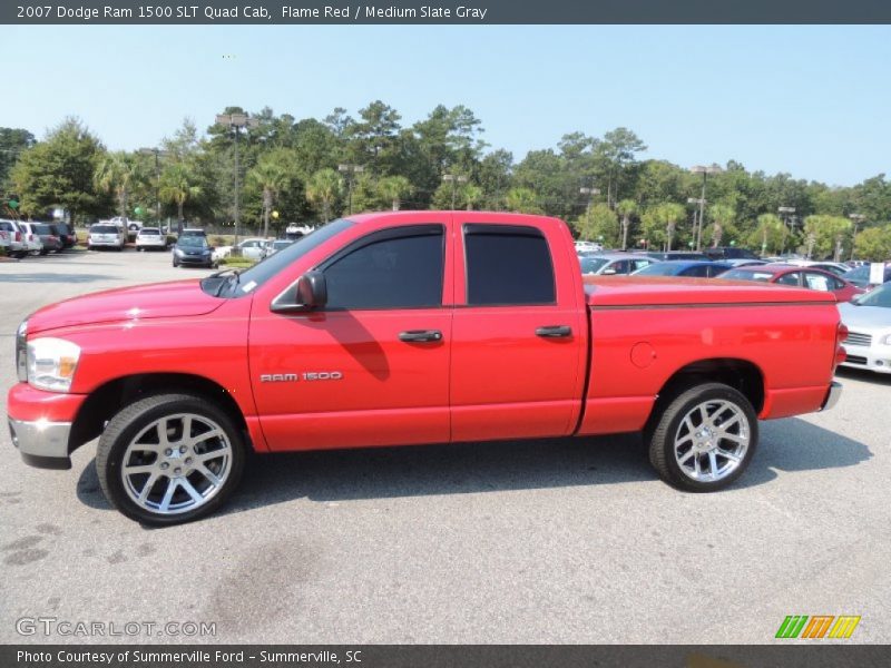 Flame Red / Medium Slate Gray 2007 Dodge Ram 1500 SLT Quad Cab