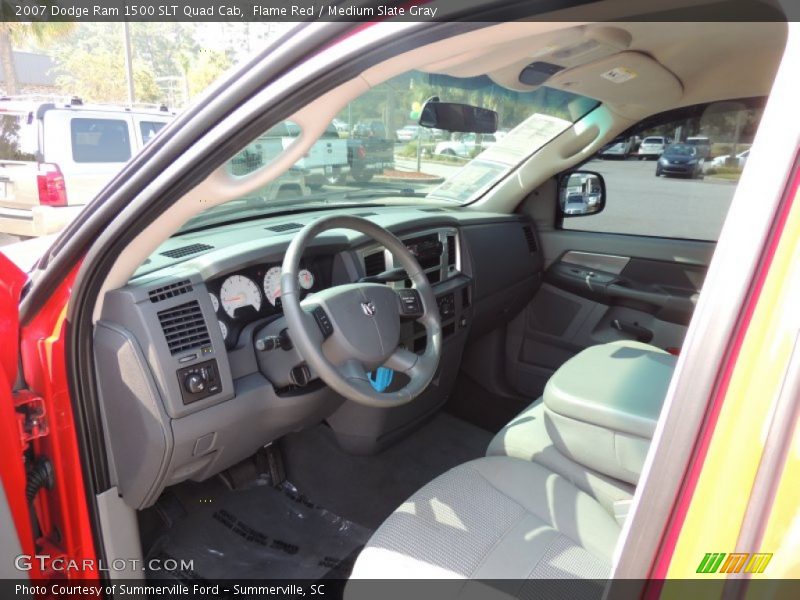 Flame Red / Medium Slate Gray 2007 Dodge Ram 1500 SLT Quad Cab